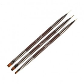 Набор двусторонних кисточек для ногтей Gloss (долгий и округленный, 1 шт + короткий и овальный, 1 шт + долгий и прямоугольный, 1