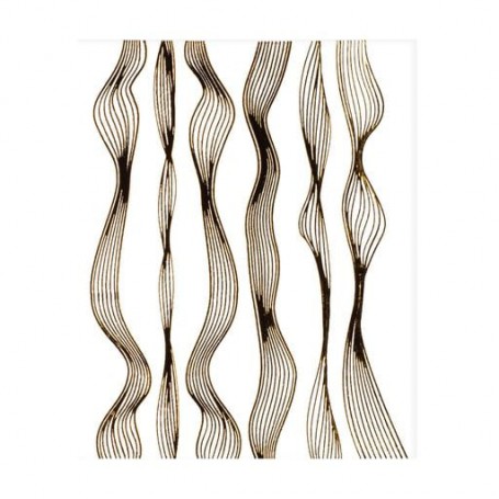 Наклейки для ногтей Vizavi Professional Гибкие полоски, волна, золото