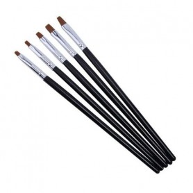 Набор кистей для геля Avenir Cosmetics с черной ручкой, 5 шт