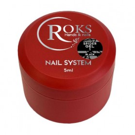 Гель-паутинка для ногтей Roks Spider Gel, №1 Черный, 5 мл