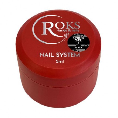 Гель-паутинка для ногтей Roks Spider Gel, №1 Черный, 5 мл