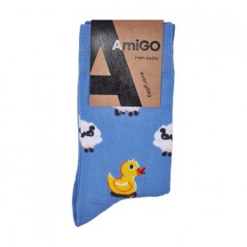 Носки мужские AmiGО классические, бараны и утка, размер 25