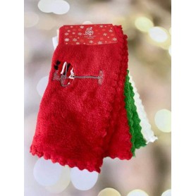 Новогодний набор салфеток для кухни и уборки с микрофибры 3 шт Malloory home 25*50 см (975029)
