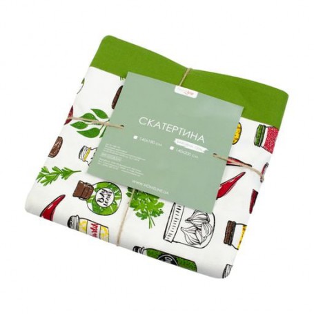 Кухонная скатерть Home Line Специи, зеленая, 140*180см (162767)