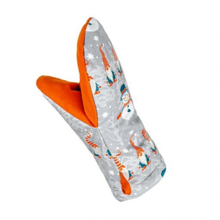 Перчатка кухонная Home Line Гномы, серая, 16*28 см (полупанама) (178997)