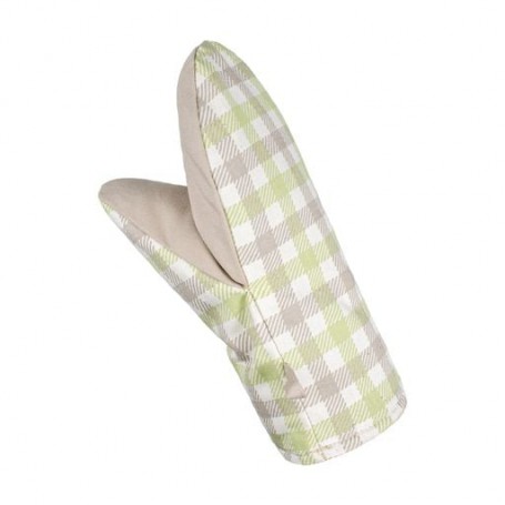 Перчатка кухонная Home Line Клеточка, оливково-бежевая, 16*28 см (полупанама) (179979)