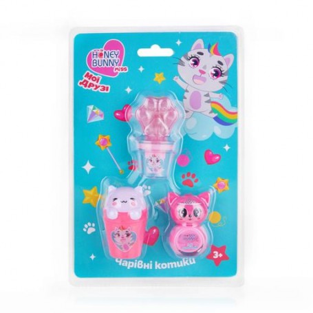 Набор для девочек Honey Bunny Miss Волшебные котики, от 3 лет (бальзам для губ, 1 шт + блеск для губ, 1 шт + лак для ногтей, 1 ш