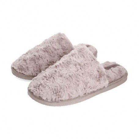 Женские комнатные тапочки Twins HS-LUX Rose закрытые, меховые, лиловые, размер 38-39 (25 см)