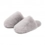 Женские комнатные тапочки Twins HS-Lux закрытые, меховые, серые, размер 36-37 (24 см)