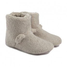 Женские домашние тапочки-сапожки Twins Teddy молочные, размер 36-37, (24 см)