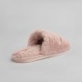 Женские комнатные тапочки Twins HS-LUX Eyes закрытые, меховые, светло-розовые, размер 40 (26 см)