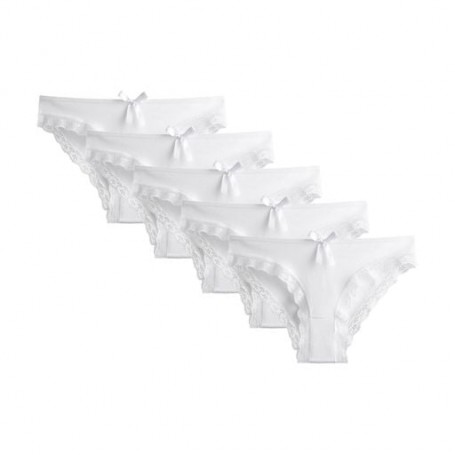 Трусы женские Donella 1971 с кружевом, белые, размер L, 5 шт