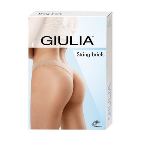 Бесшовные трусы стринги женские Giulia String Briefs, Black, размер L/XL