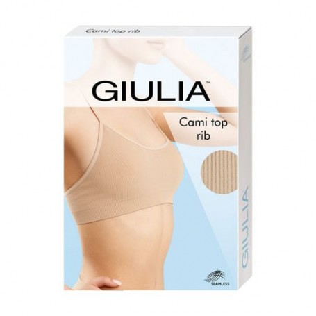 Бесшовный топ женский Giulia Cami Top Rib в рубчик, на тонких бретелях, Black, размер L/XL
