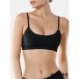 Бесшовный топ женский Giulia Cami Top Rib в рубчик, на тонких бретелях, Black, размер L/XL