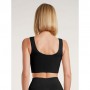 Бесшовный женский топ Giulia Top Rib в рубчик, на широких бретелях, Black, размер S/M