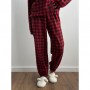 Костюм женский Twins Клетка, флисовый, свитшот и штаны, красный, размер one size (13919)
