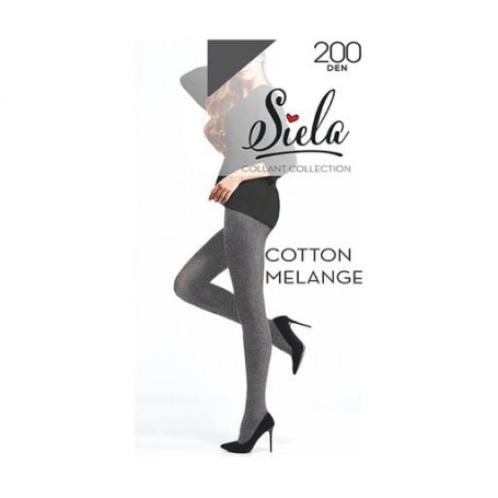 Колготки женские Siela Cotton Melange, 200 DEN, Dark Grey, размер 2