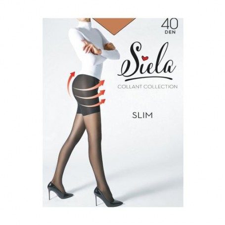 Колготки женские Siela Slim с шортиками, 40 DEN, Glace, размер 2