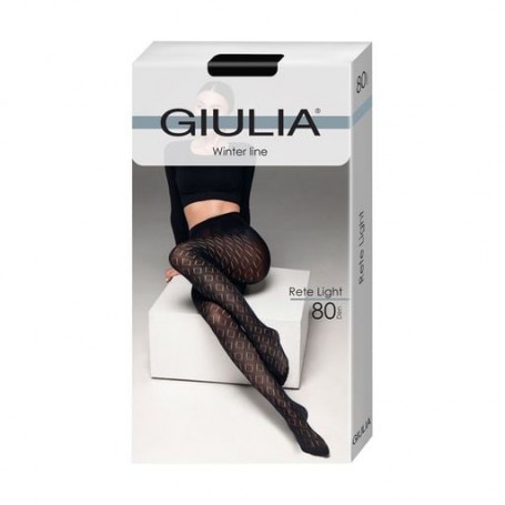 Фантазийные колготки женские Giulia Rete Light, 80 DEN, Nero, размер 2