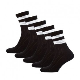 Набор носков женских Siela RT1322-057 высокие, спортивные, черные с полосками, размер 36-39, 5 пар