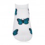 Носки женские AmiGA Голубая бабочка, укороченные, белые, размер 23-25