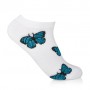 Носки женские AmiGA Голубая бабочка, укороченные, белые, размер 23-25