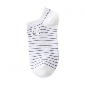 Носки женские Siela RT1312-148 короткие, белые с мелкими полосками и овечкой, размер 36-39
