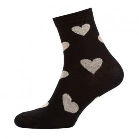 Носки женские Siela RT1312-081 классические, черные с сердечками, размер 36-39