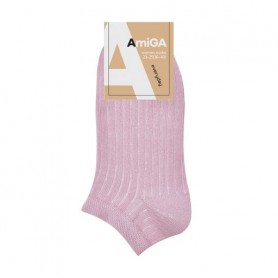 Носки женские AmiGA спортивные, розовый рубчик, размер 23-25