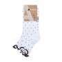 Носки женские AmiGA с рюшами, белые, горох, размер 23-25