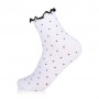Носки женские AmiGA с рюшами, белые, горох, размер 23-25