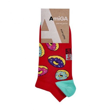 Носки женские AmiGA Пончик, укороченные, размер 23-25