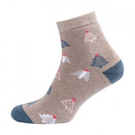 Носки женские Siela RT1212-075 высокие, махровые, бежевые с елочками, размер 39-42