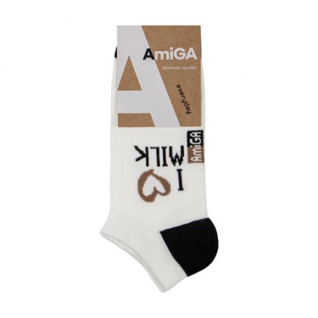 Носки женские Амига женские укороченные I love milk р.23-25