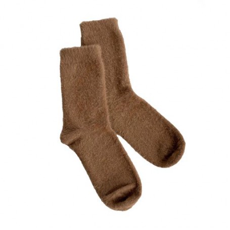 Носки женские Twins 11317 пушистые, высокие, коричневые, размер 36-40