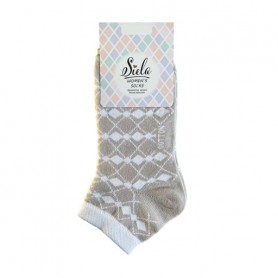 Носки женские Siela RT1312-136 короткие, бежевые с ромбами, размер 39-42