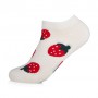 Носки женские AmiGA Клубника, средние, молочные, размер 23-25