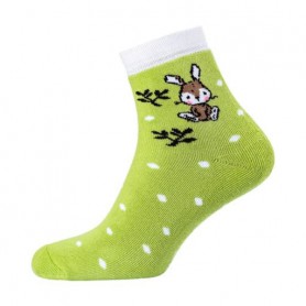 Носки женские Siela RT1212-101 средние, махровые, светло-зеленые с зайчиком, размер 36-39