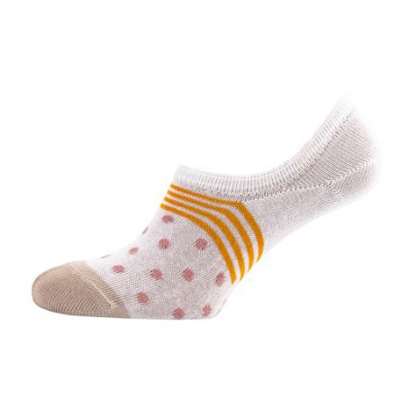 Носки женские Siela RT1132-144 следы, белые с бежевым с полосками и точками, размер 39-42