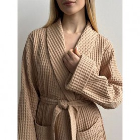 Халат женский Twins Вафля крупная, карамель, размер S (14071)