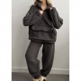 Костюм женский Twins Teddy Soft Штаны и свитшот на молнии, графит, размер one size (13895)