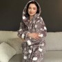 Халат женский плюшевый капучино с котиками 54-56 р H40 Ananasko (1019011)