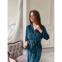 Велюровый халат для женщин с запахом Бирюзовый M (F3104-3) (1028293)