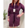 Велюровый халат батал женский 50 XL фиолетовый (П4К-batal-velur-005) (1000521)