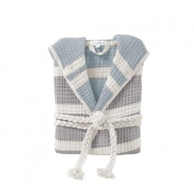 Халат Lotus Home Milana muslin beige-lead blue S/M (1078265)