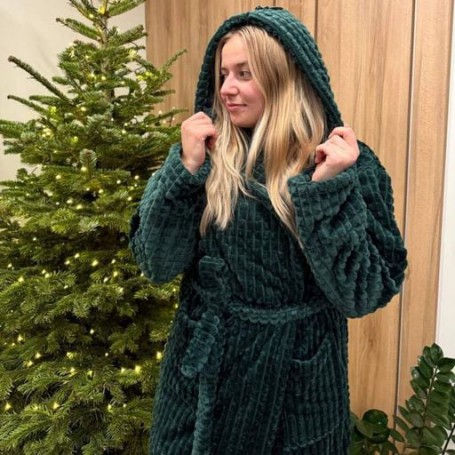 Халат унисекс плюшевый темно-зеленый 58-60 р H51 Ananasko (1037421)