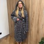 Халат женский плюшевый серый в горошек 54-56 р H38 Ananasko (1016455)