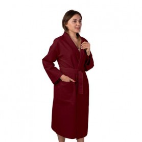 Вафельний халат Luxyart Кімоно М Бордовий (LS-8773) (1092447)