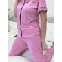 Женская пижама Kezar хлопковая размер L рубашка и штаны Pink Cotton розовая (1030888)